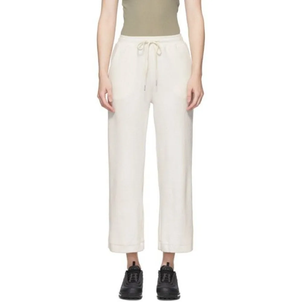 John Elliott Cotton Corduroy Cropped Sweatpants in Basalt Small New White - Image 3