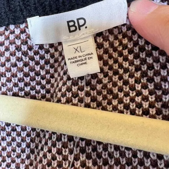 BP Womens Black Cardigan Zebra Print Sleeves Button‎ Front Extra Large Sweater - Image 2