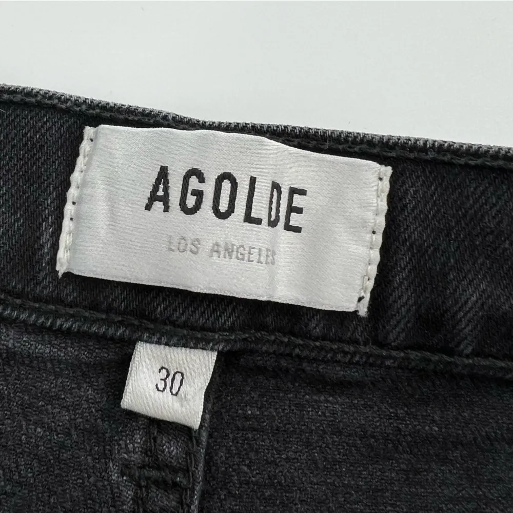 Agolde Riley high rise straight crop faded black sz 30 - Image 3