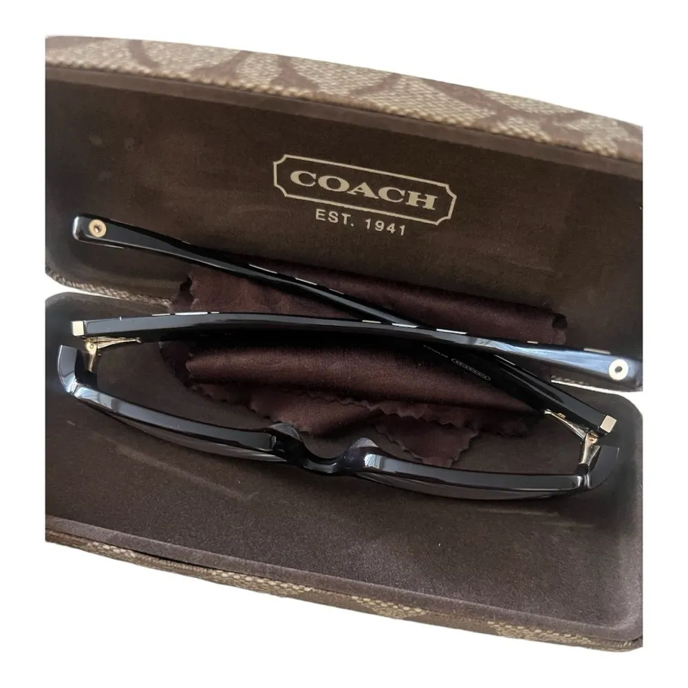 Coach Bernice 844 Ce 130 Brown Rectangle Frame Logo Camouflage Temple EyeGlasses - Image 5