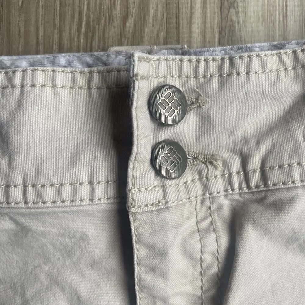 Columbia Skirt Womens 4 Brown Khaki Midi Snap‎ Closure Pockets Outdoors Y2K - Image 2