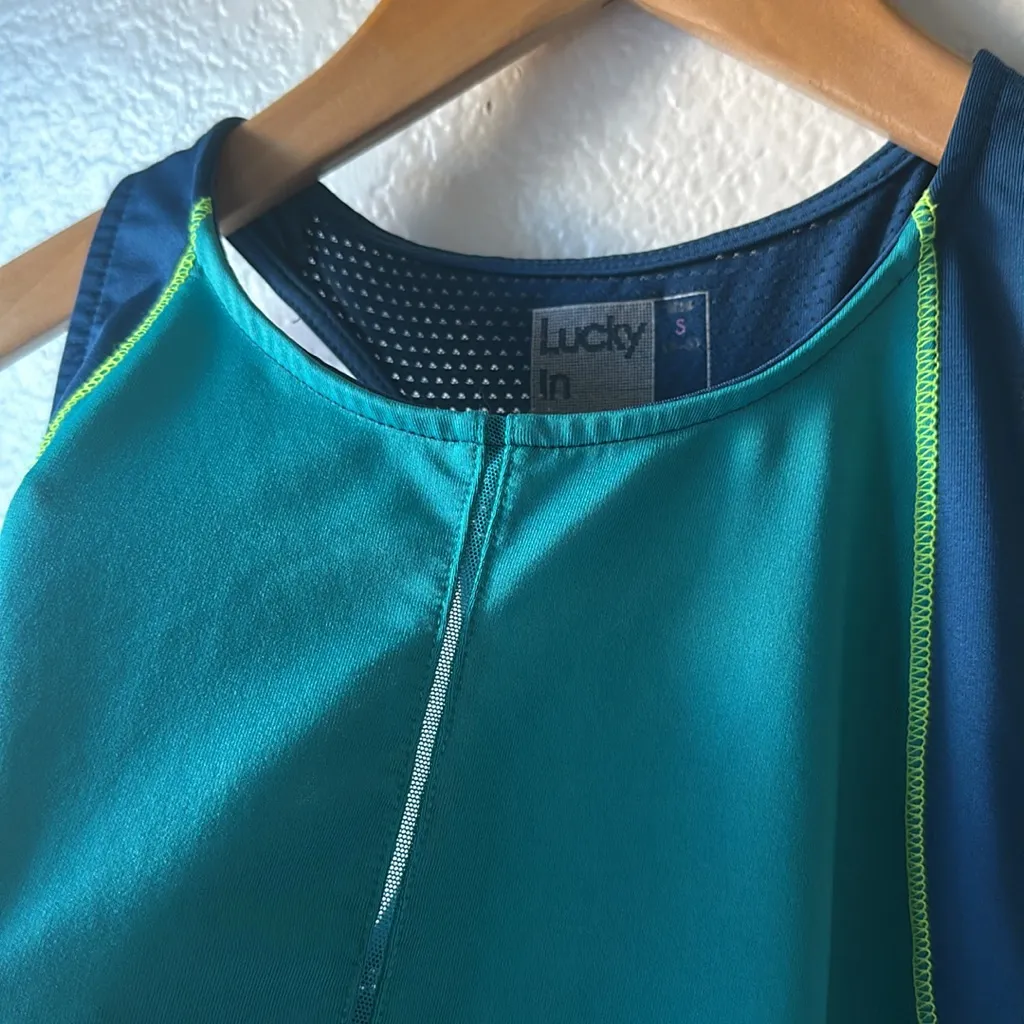 LUCKY IN LOVE Tennis Tank Top size Small Green - Image 6