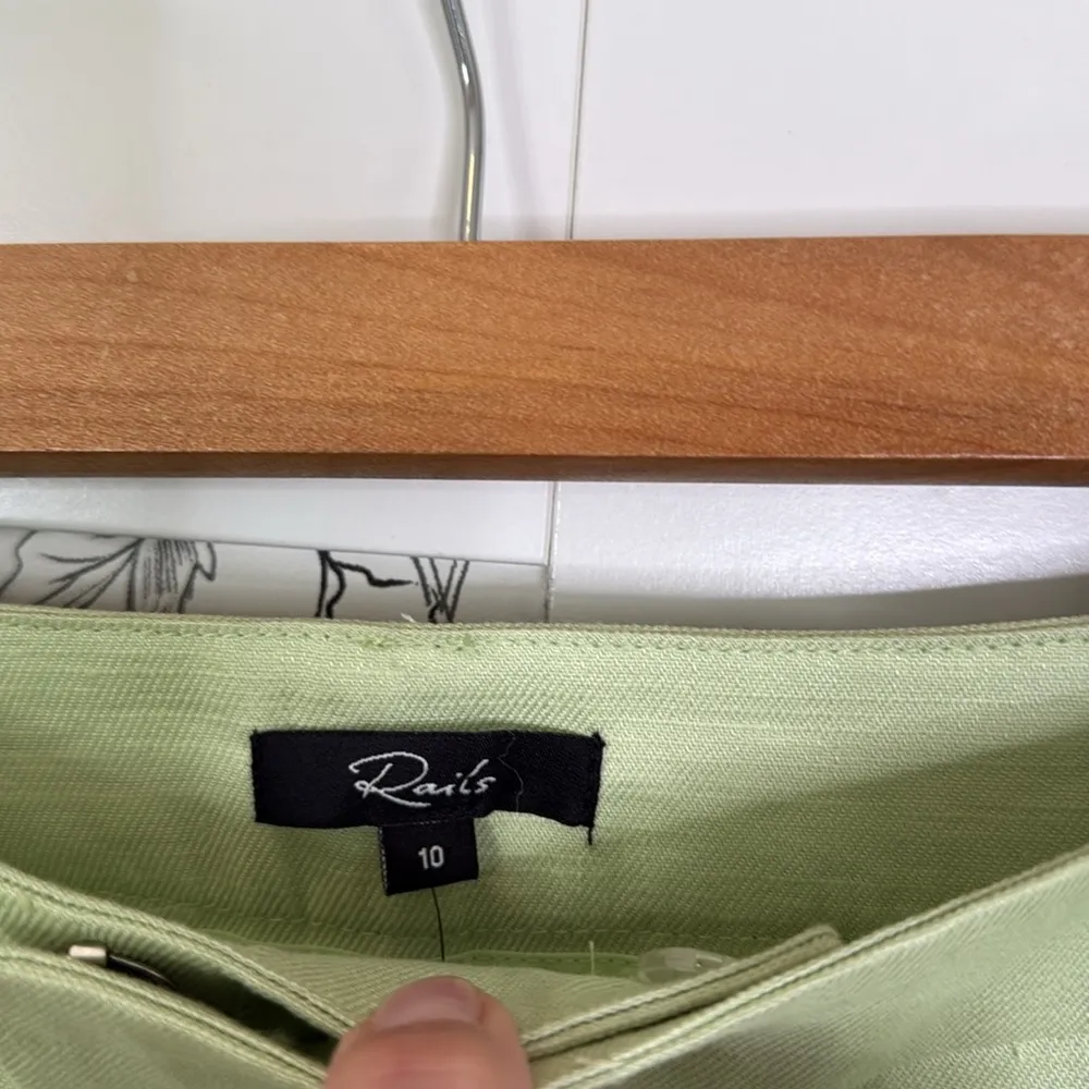 Rails Marnie light lime green apple linen blend pants - Image 8