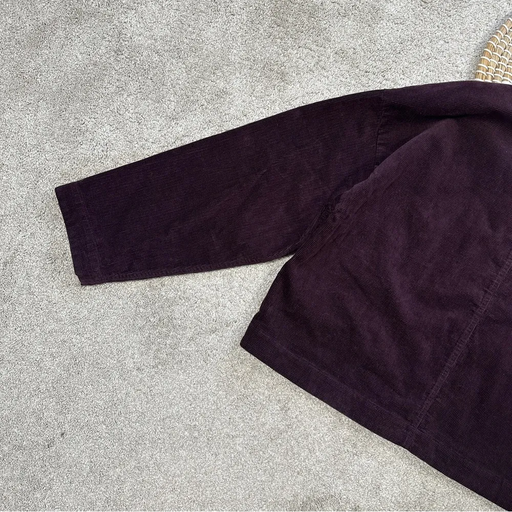 Madewell Women’s Waffle-Knit Relaxed V-Neck Top Longsleeve in Black Iris Size XL - Image 10