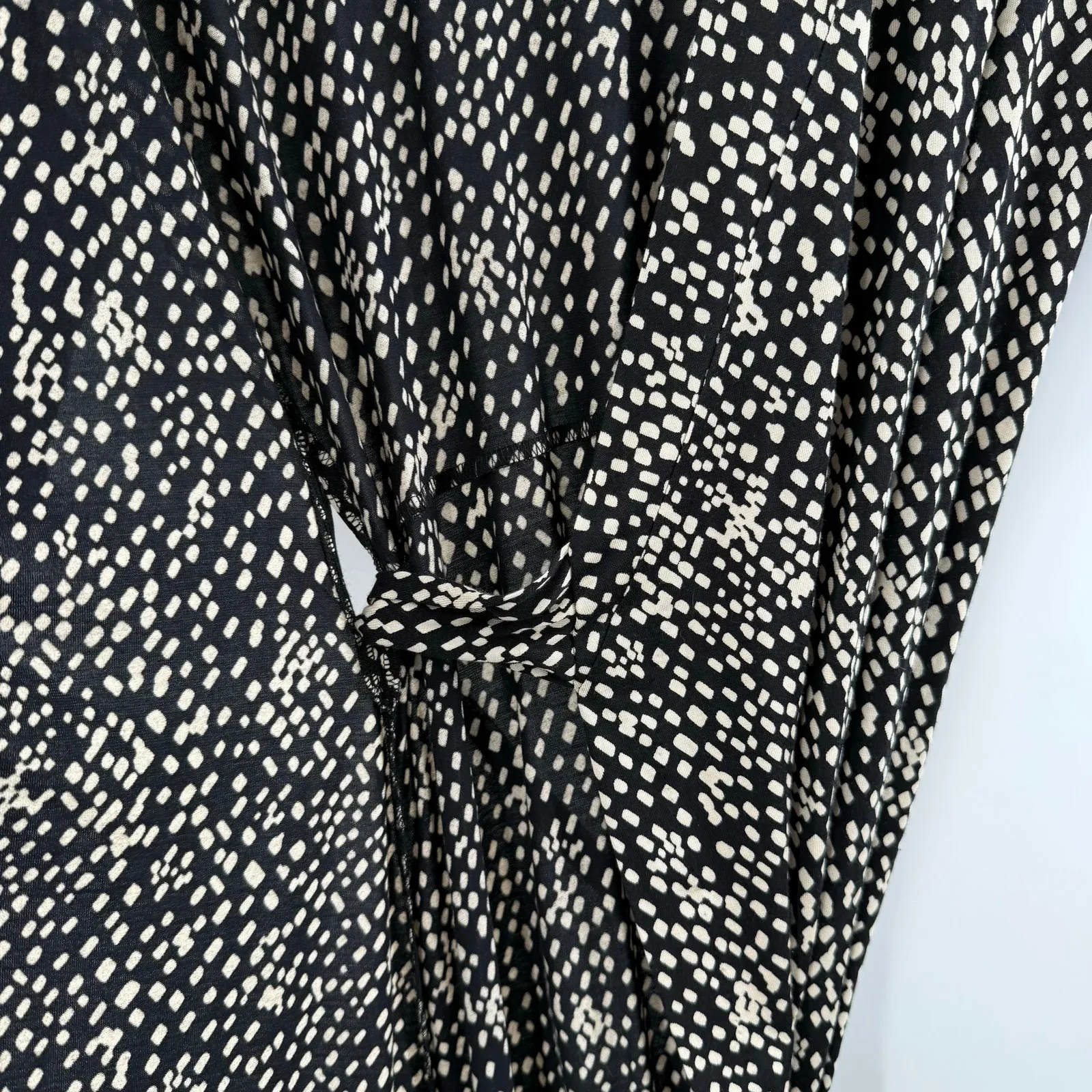 Banana Republic Wrap Dress Size Small Silk Cotton Blend B&W Spot Office Work - Image 8