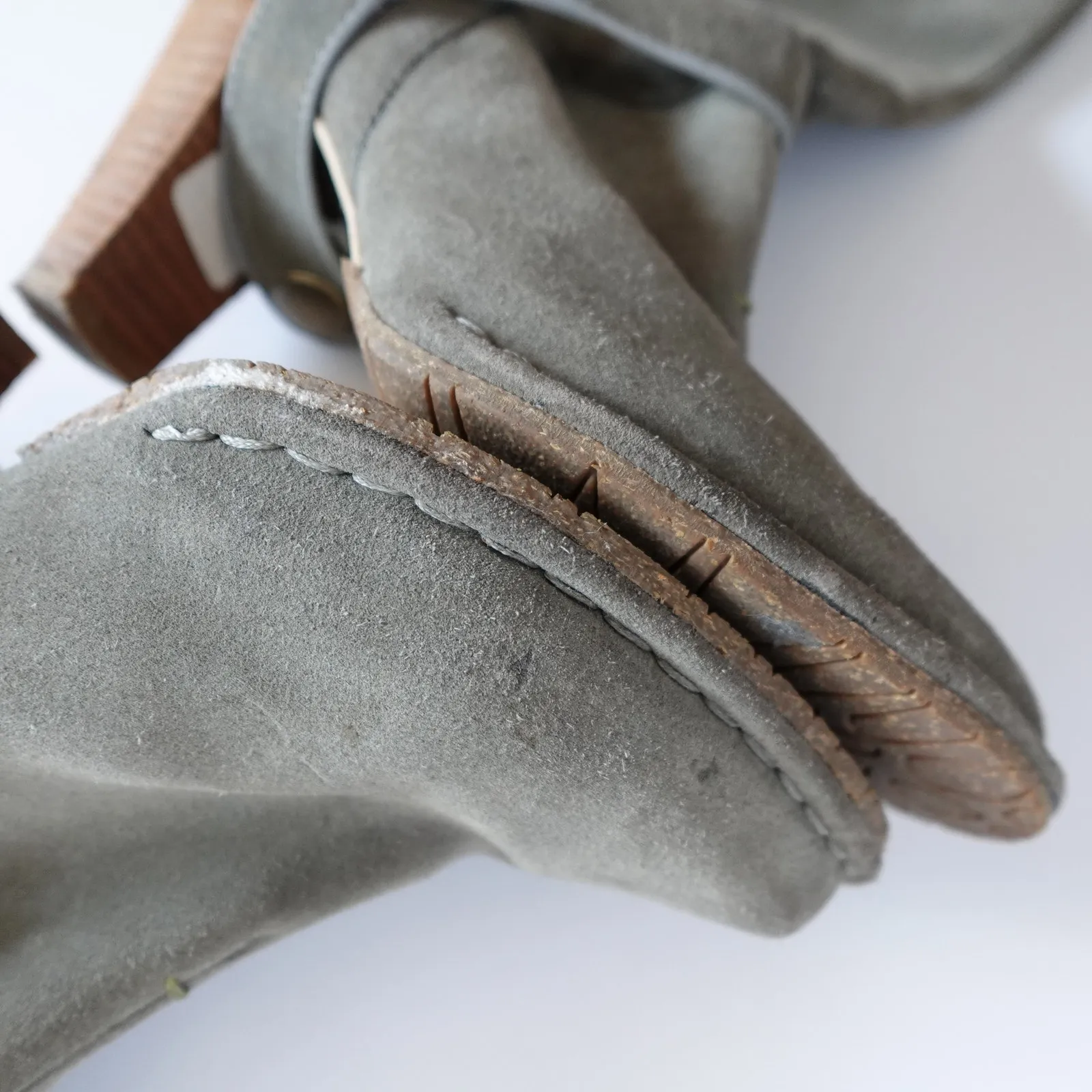 Anthropologie Terra Plana Grey Suede Country Western Cowboy Boots - Image 12