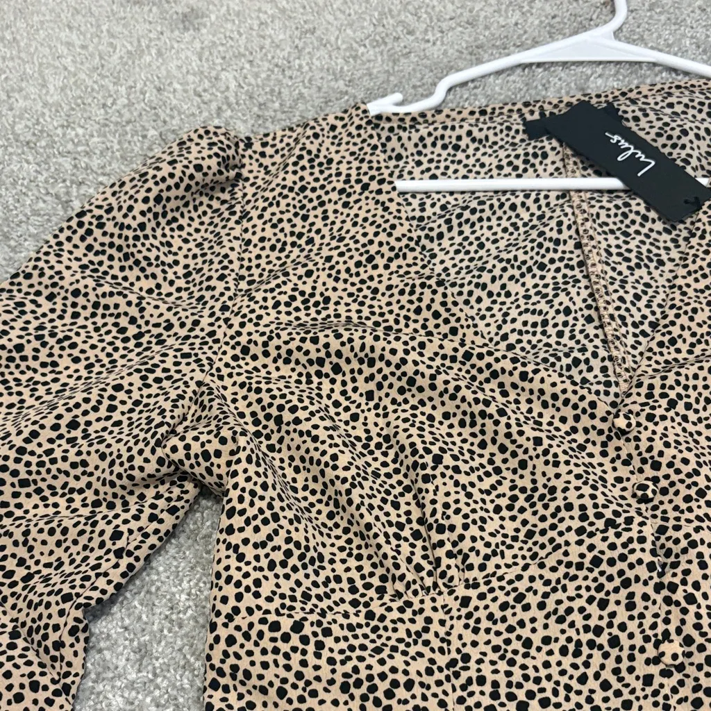 NWT Lulu's Black and Tan leopard Blouse Medium - Image 7