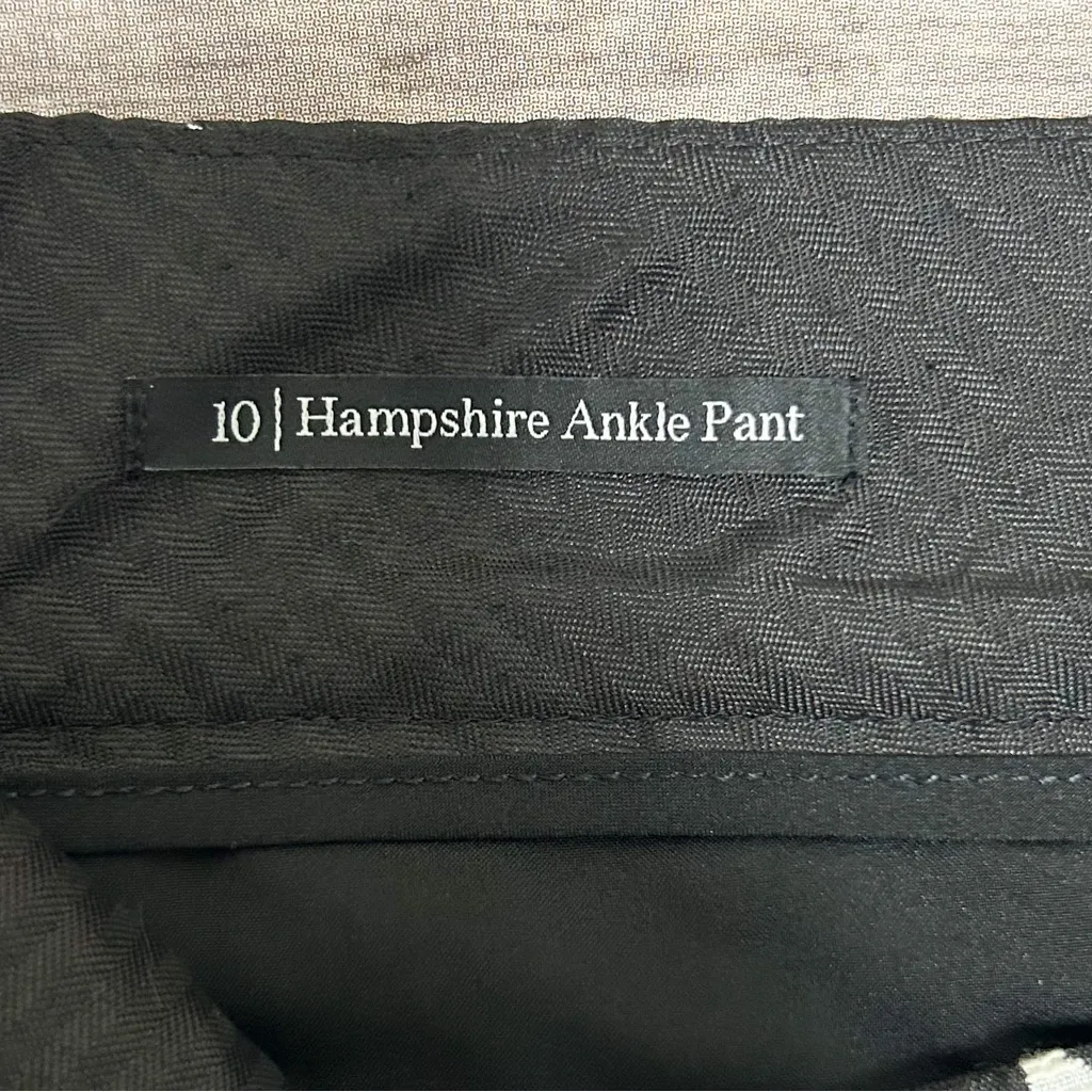 Talbots Black Off White Hampshire Jacquard Butterfly Polka Dot Ankle Length Pant - Image 10