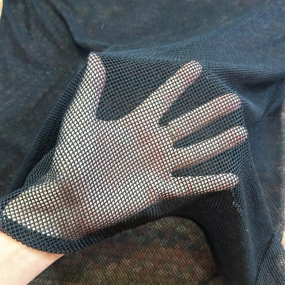 BLACK FISHNET MESH SWIM COVER UP Size M - Image 2