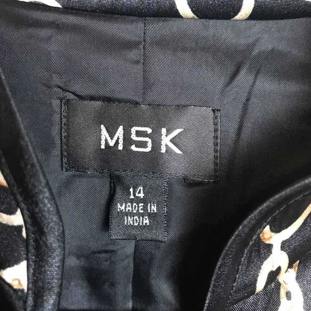 MSK Black Chain Print Button Front V - Image 6