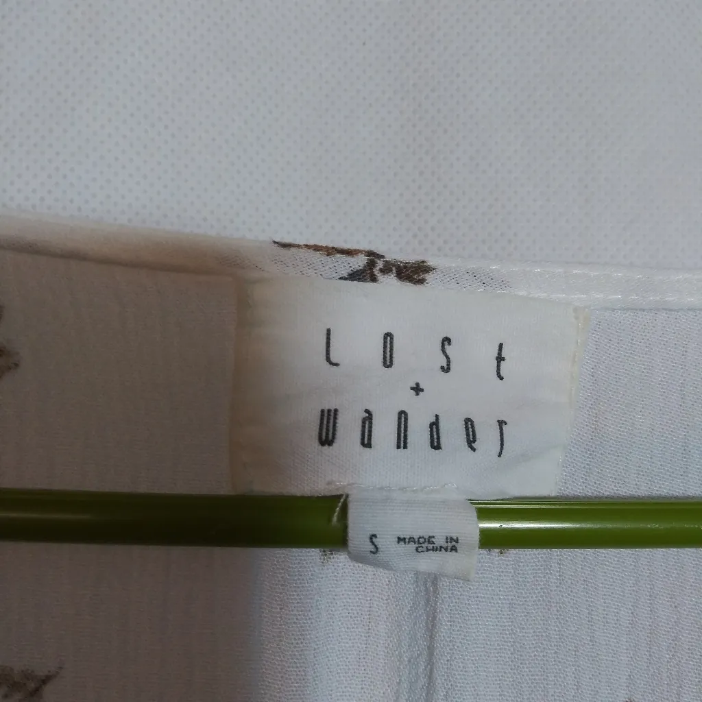 Lost + Wander Tulum Bell Sleeve Floral V-Neck Long Sleeve Women's Top Sz S - Image 5