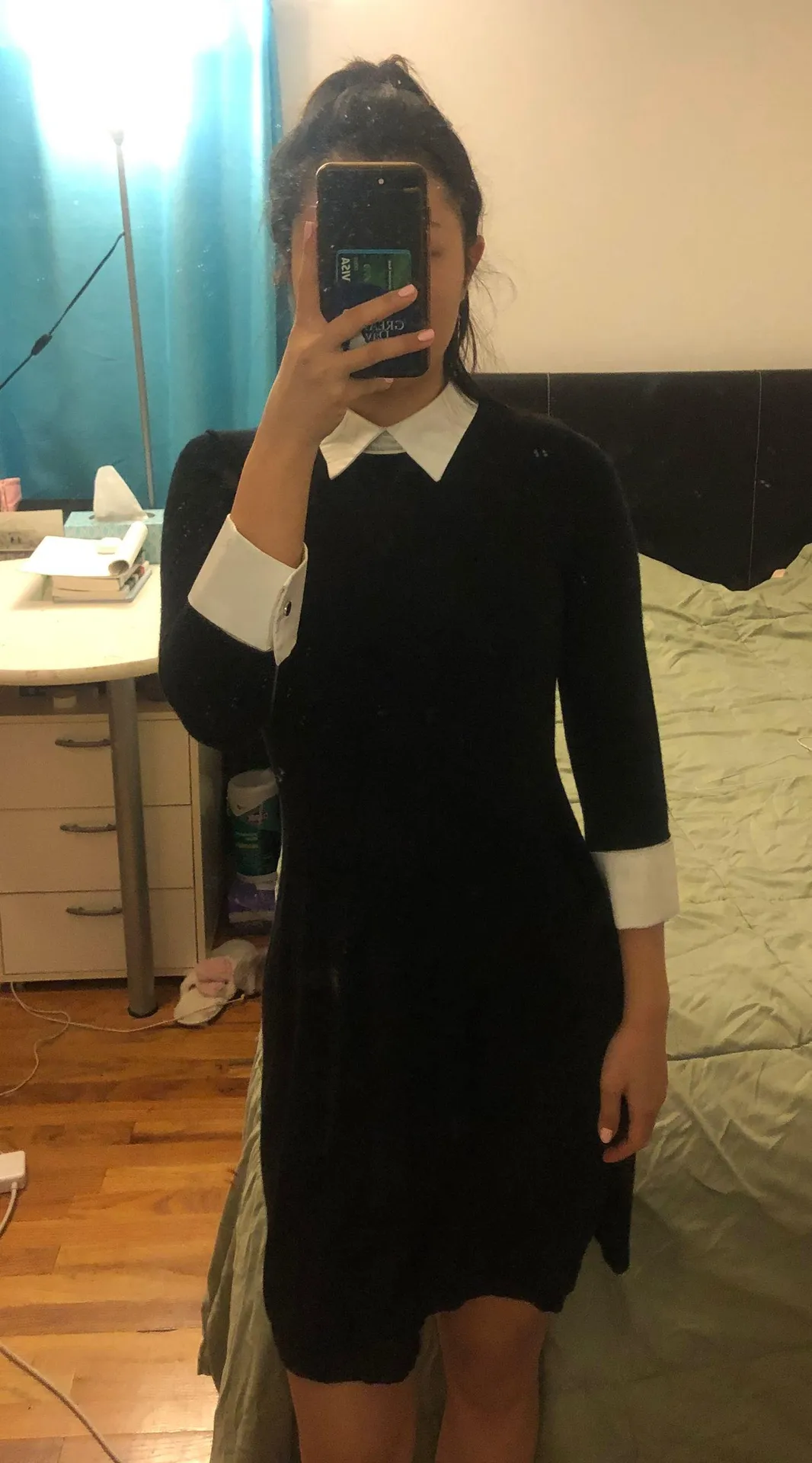 Adrienne Vittadini Black and White Collared Dress - Image 2