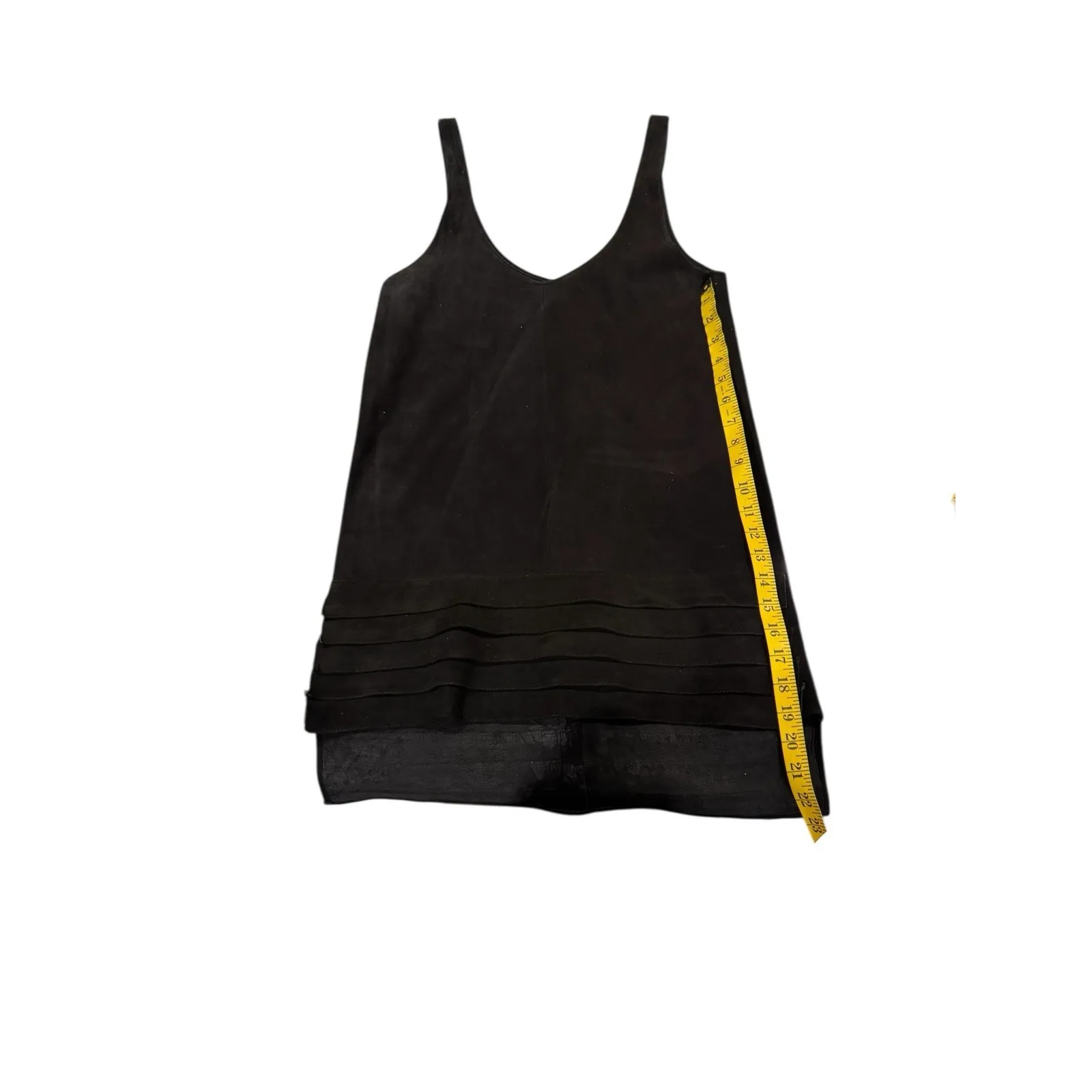 Collina Strada Rare Minimal Y2K Black‎ Suede Mini Dress Size XS/S Black - Image 4