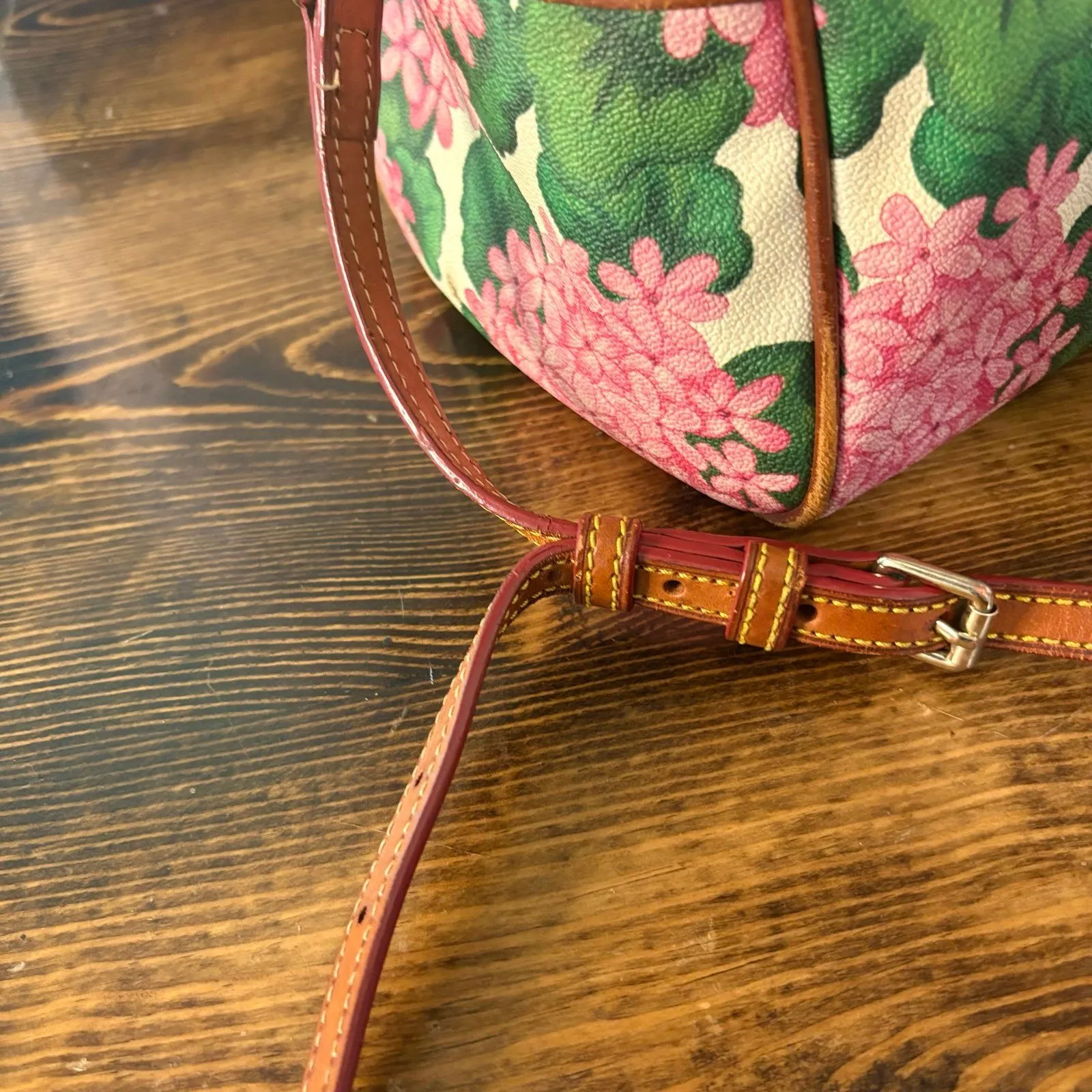 Dooney &‎ Bourke Pink Hydrangea Satchel - Image 7