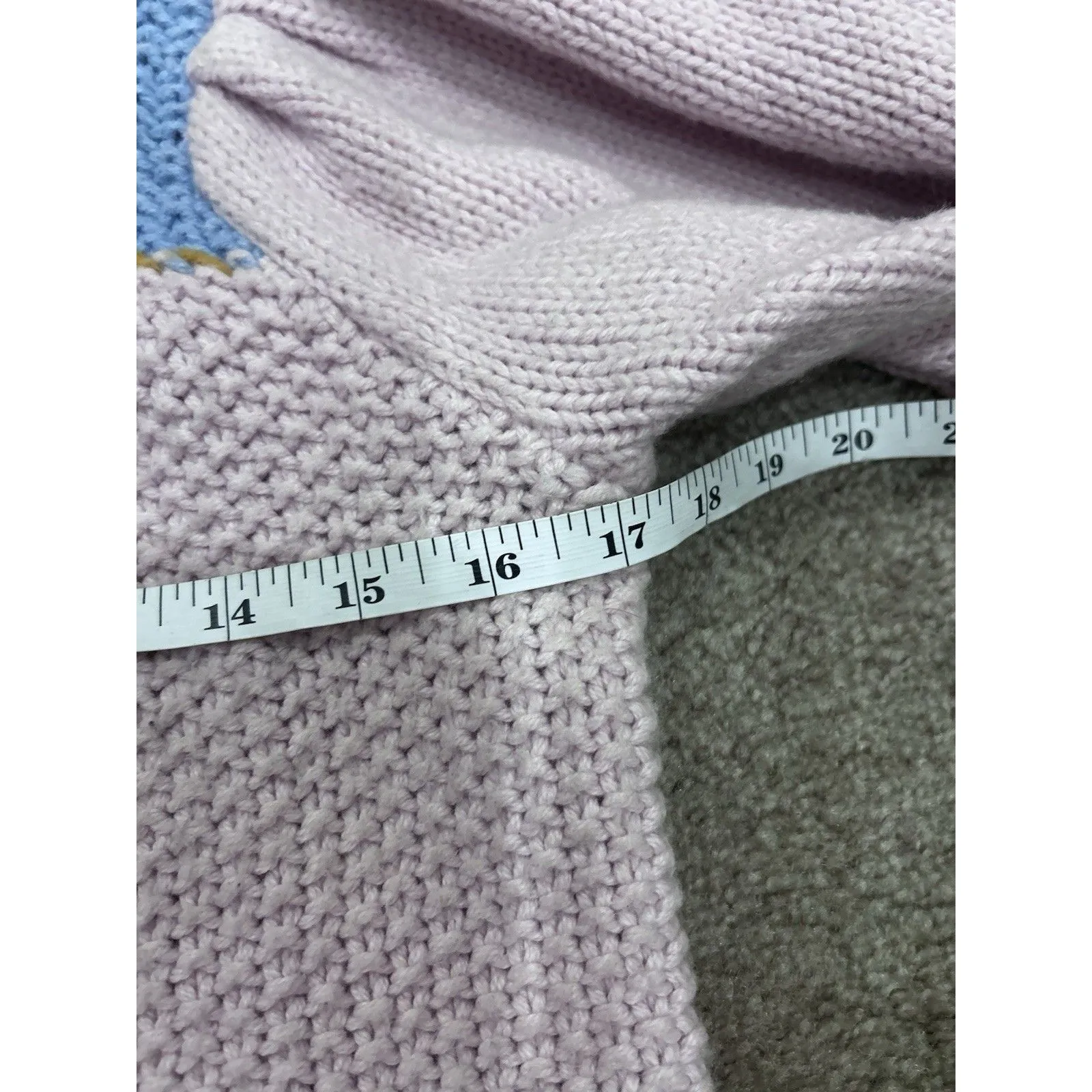 Love Shack Fancy Allan Appliquéd Patchwork Knitted Turtleneck Sweater Small Pink - Image 6