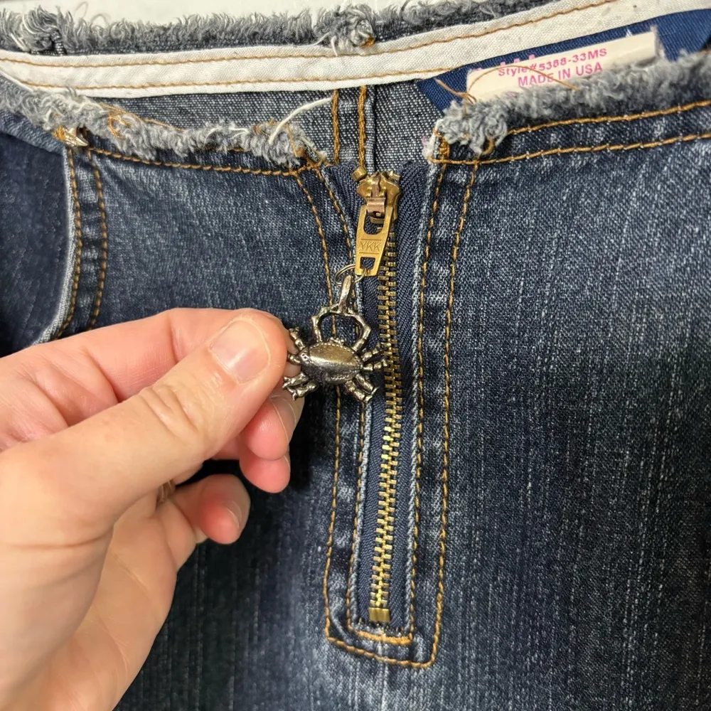 Vintage Bubblegum Y2K Dark Wash Denim Maxi Skirt With Dramatic Side Slits Size 7 - Image 3