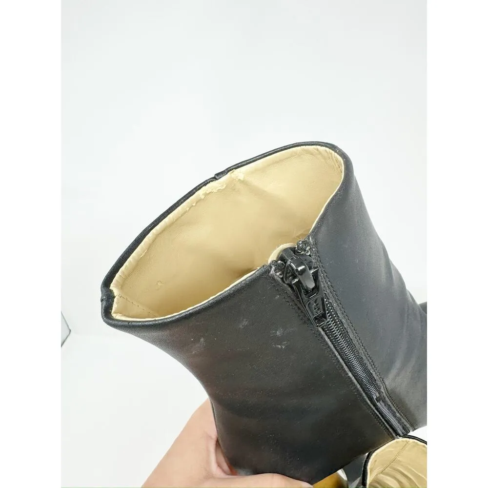 Sydney Brown High Ankle Boot Black Natural Wood Circle Heel EU 39/US 9 - Image 11