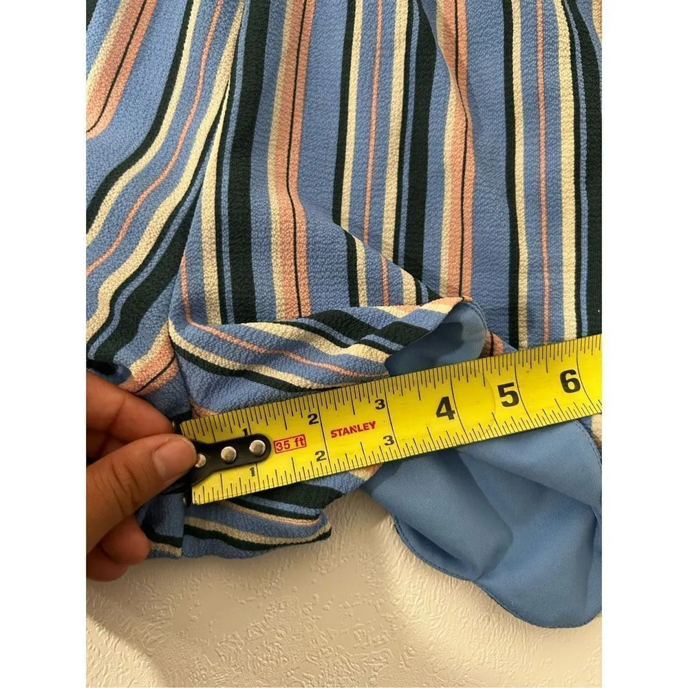 Blue Rain blue striped romper size small - Image 5