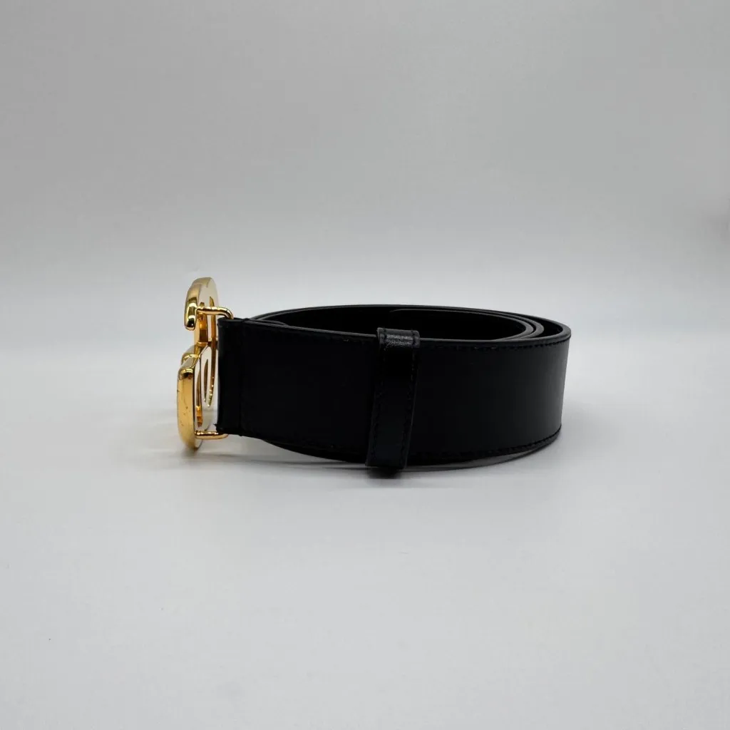 Gucci Authentic GG Marmont Wide Leather Black Belt 85 Preowned - Image 3