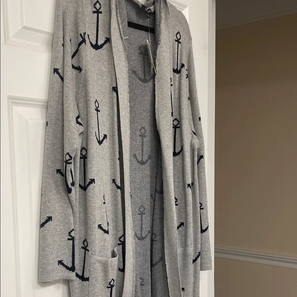 Verve Ami Gray Anchor Cardigan - Image 3