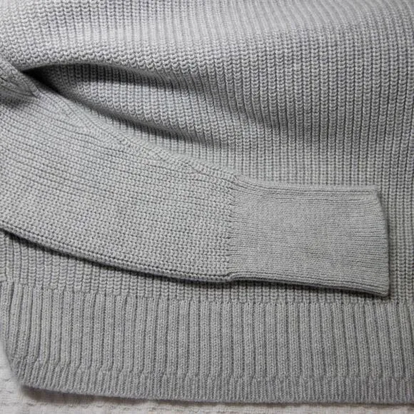 NWOT J Crew Ribbed‎ cotton-cashmere relaxed turtleneck sweater, gray, XS - Image 13