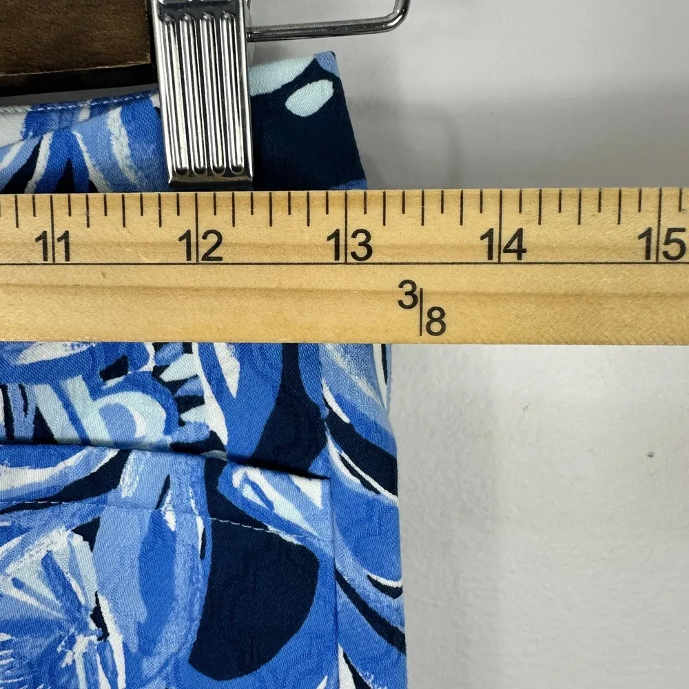 Lilly Pulitzer Pants Women 00 Tropical Floral Blue White Resort Coastal Vacation - Image 5