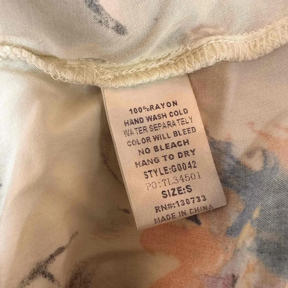 Altar'd State White Floral Print Lace Trim Off-Shoulder Dress Size Small - Image 8