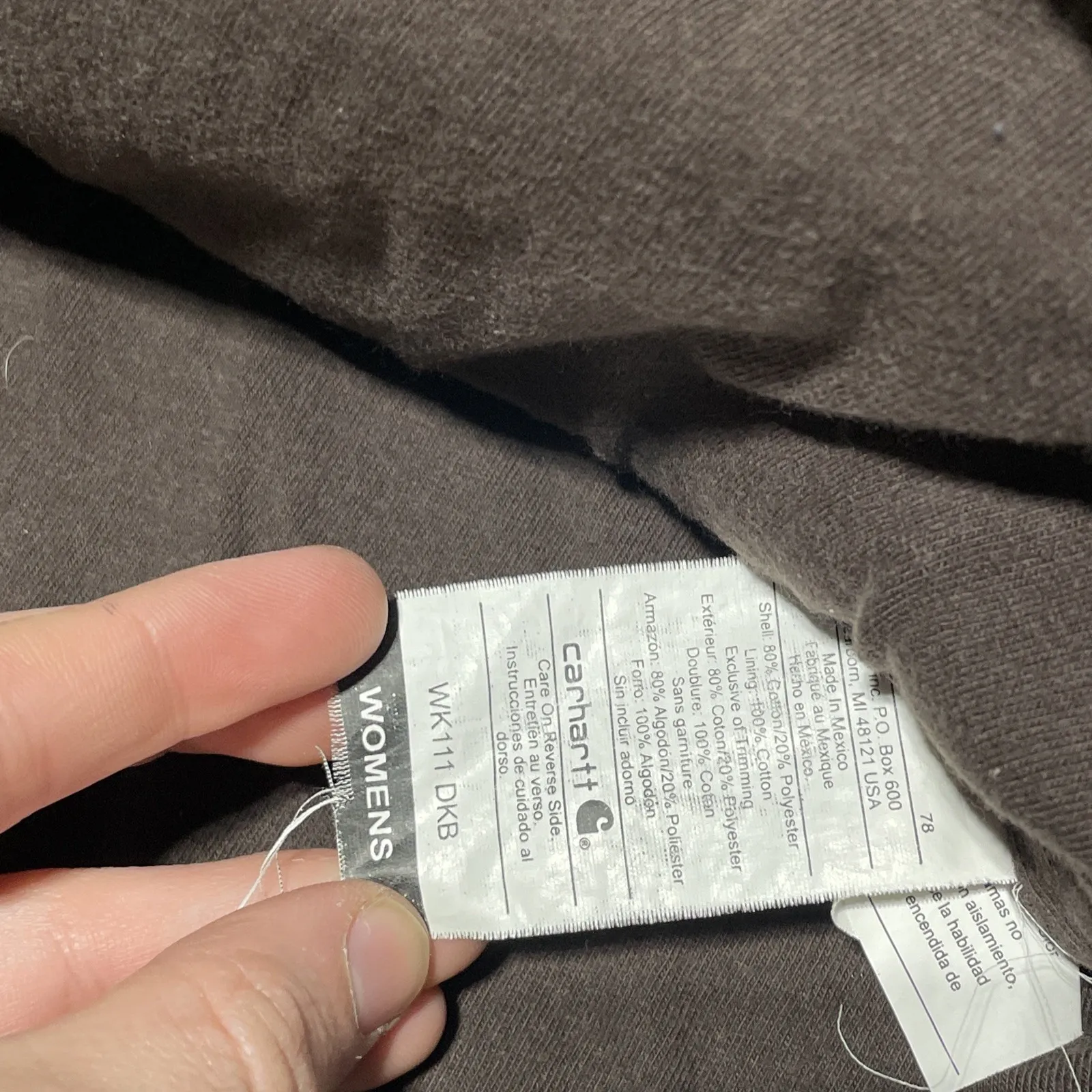 Carhartt Women's WK111 Sherpa Lined Collar Full Zip Jacket Brown SZ Medium VTG - Image 7