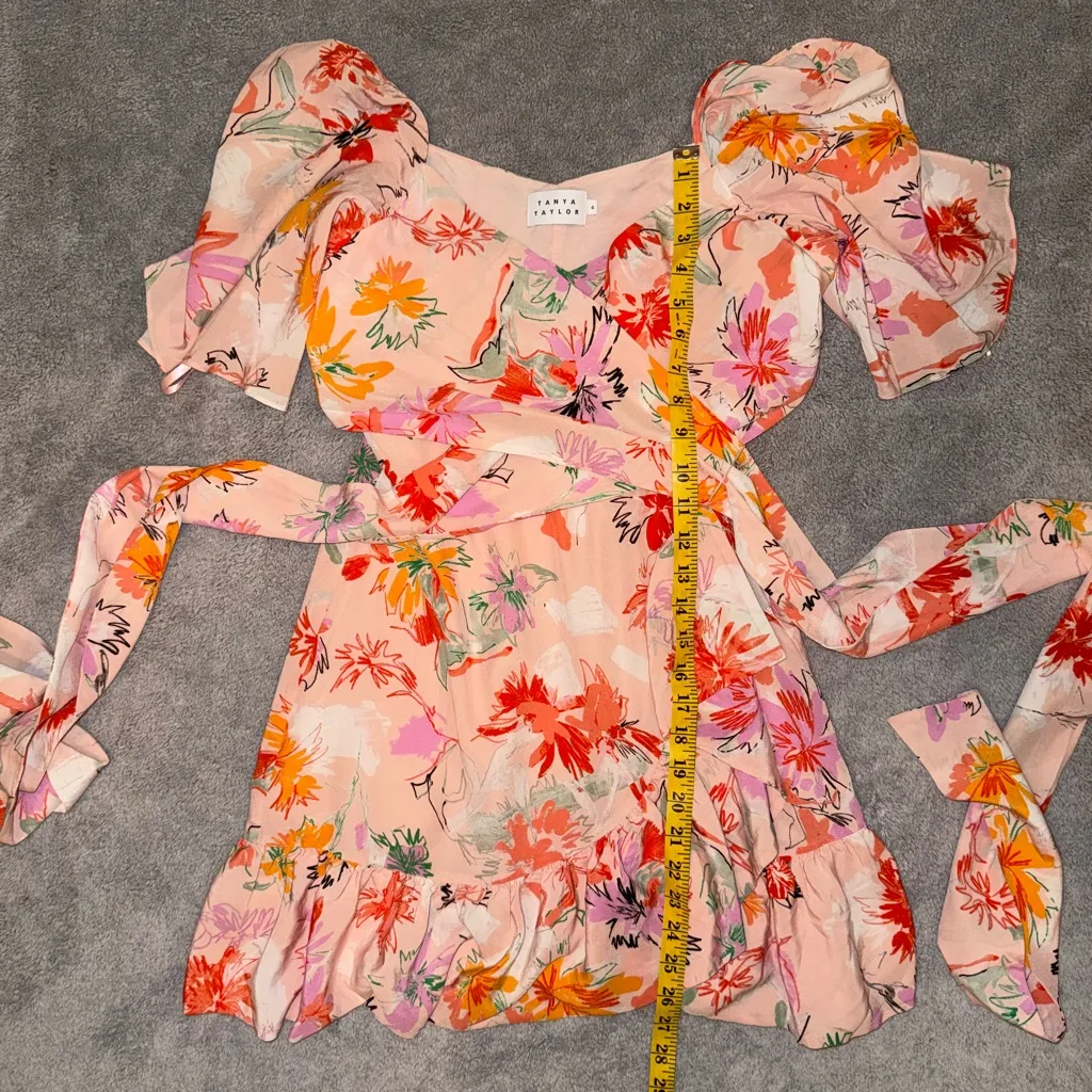 TANYA TAYLOR Anastasia floral-print wrap dress size - Image 3