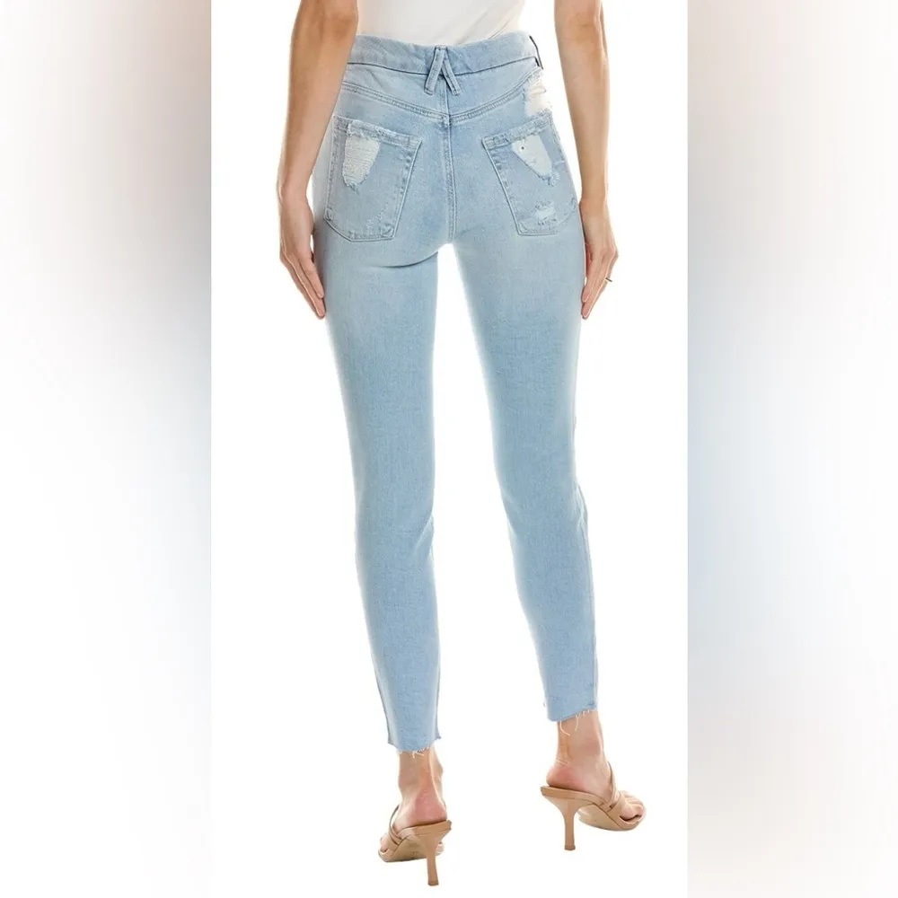 NWT Good American Good Legs Crop Skinny Distressed Raw Hem Light Blue Size 6 - Image 2