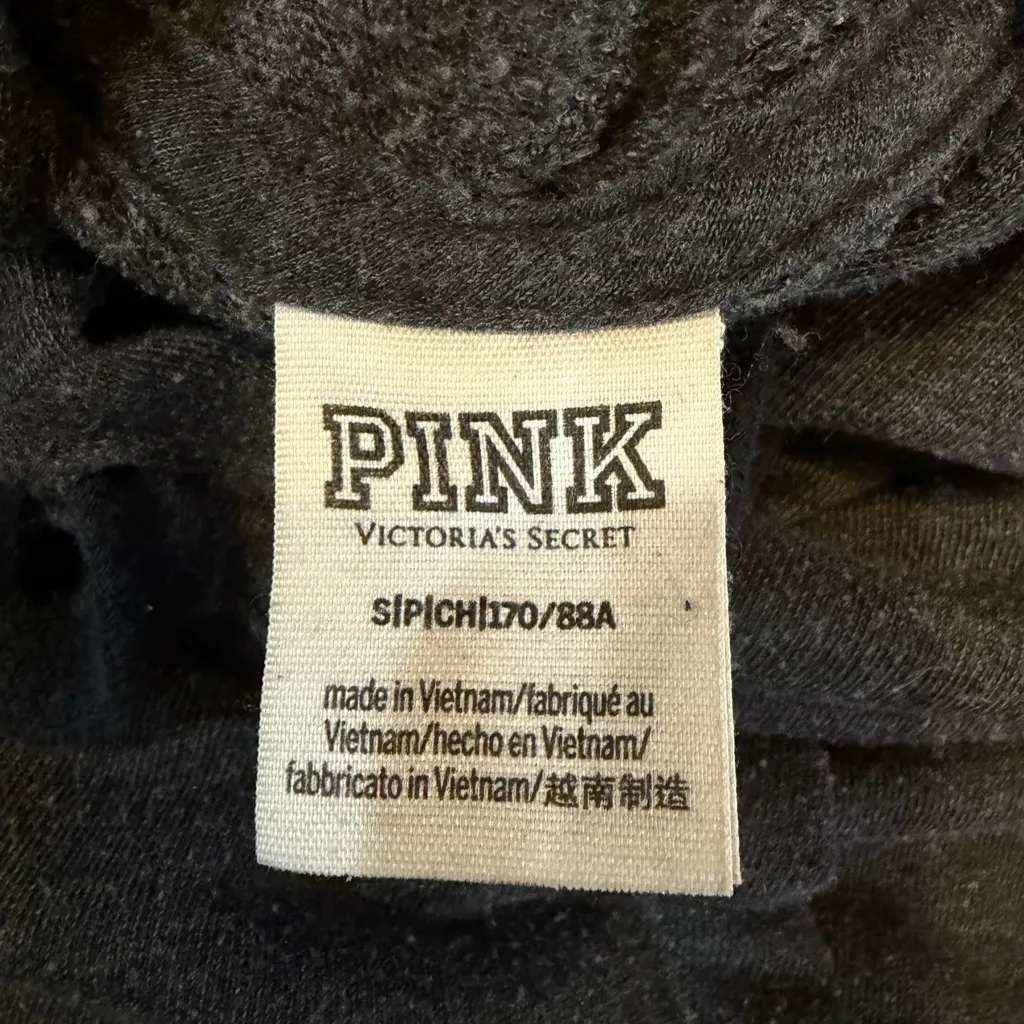 PINK Victoria's Secret Gray Hoodie with Red Logo - Image 3
