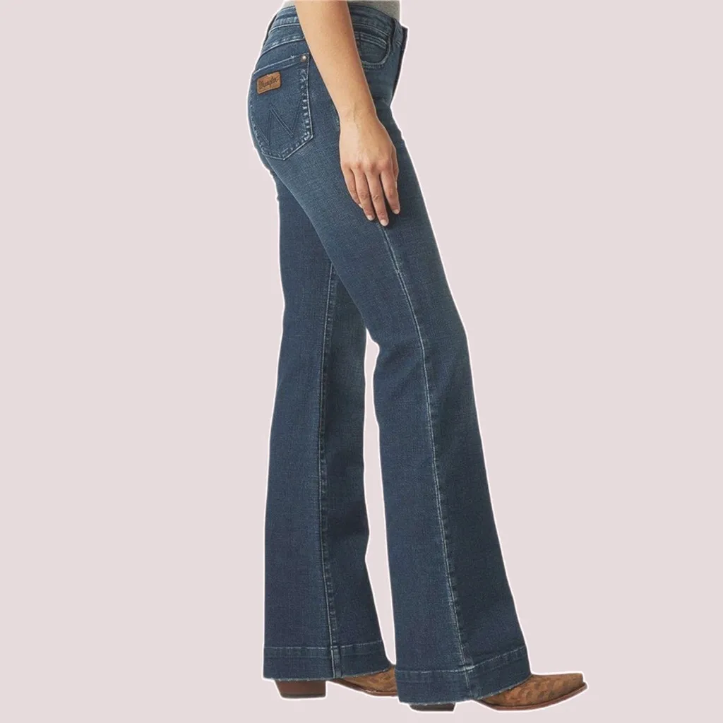 NWT Wrangler Women's Retro Mae Mid Rise Wide Leg Trouser Jeans - 9/10 x 34 - Image 3