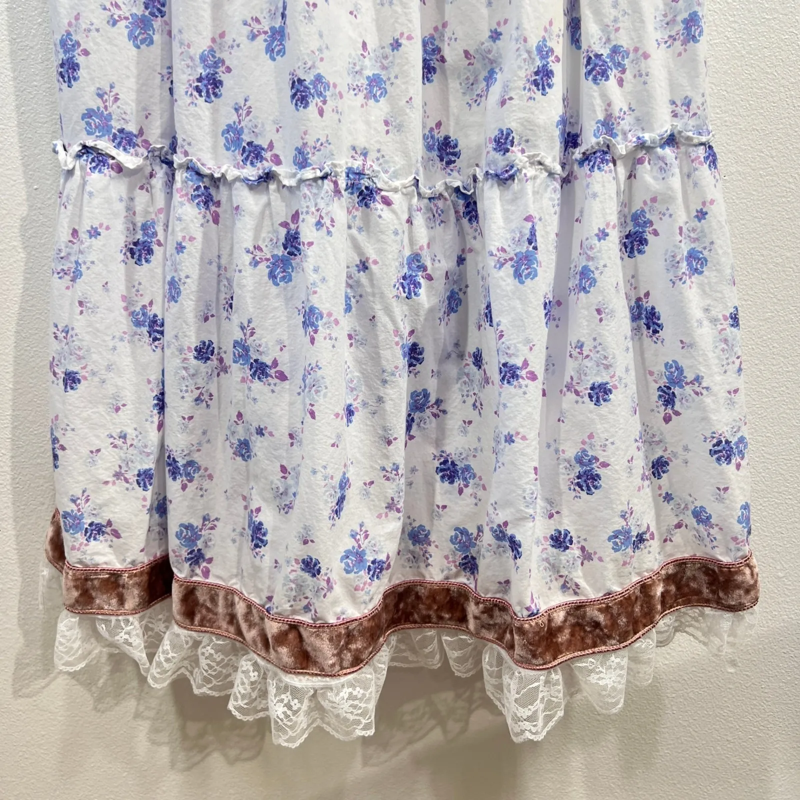 LoveShackFancy x Target Prairie Maxi Dress‎ XLFloral Puff Sleeve Lace Ruffle Hem - Image 6