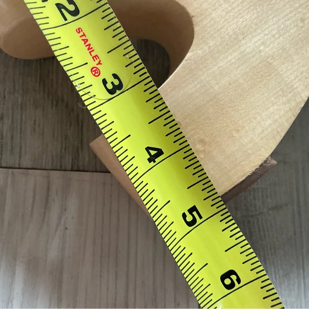 Vintage Michael Kors Ashley leather wooden cutout platform wedge sling back Sz 6 - Image 12