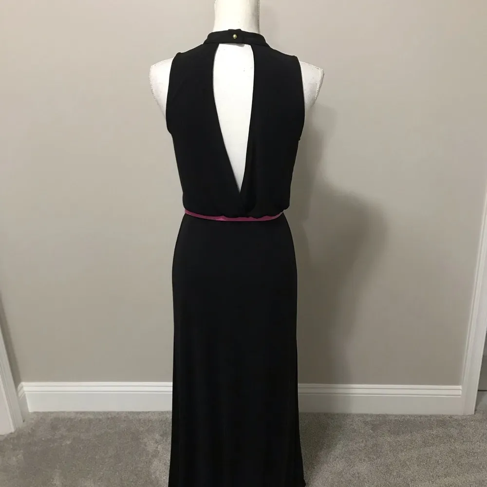 Elegant Black halter Jersey  Maxi Dress - Image 5