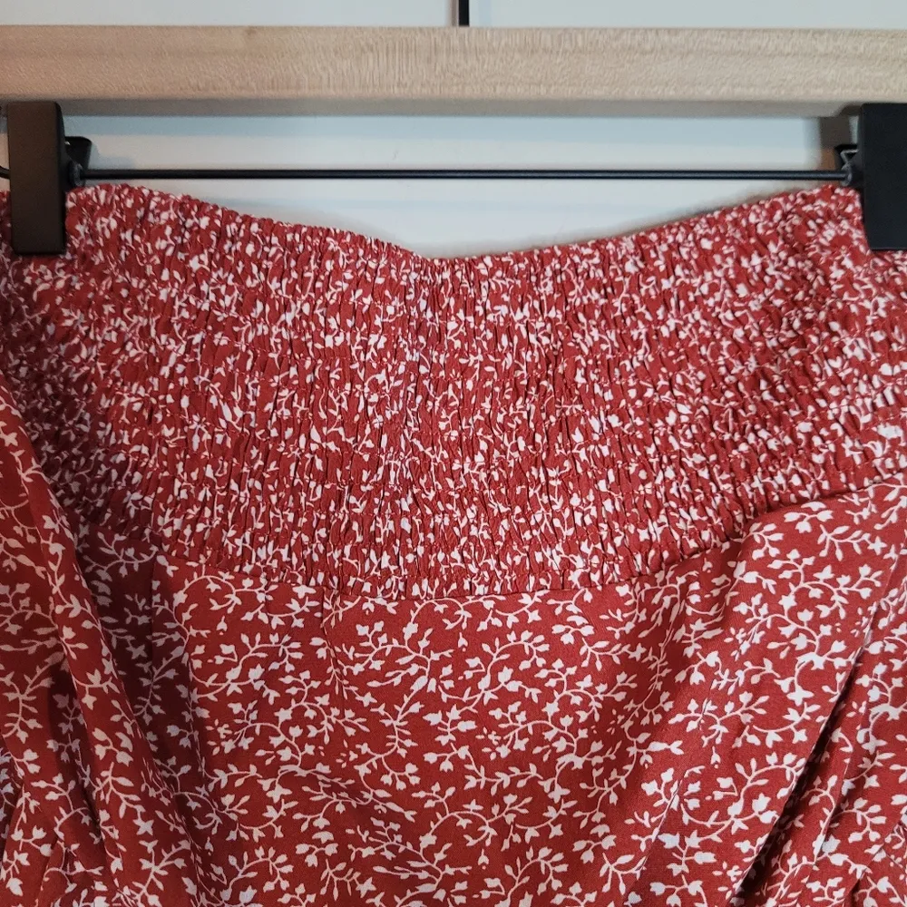 Shein Curve Red Floral Strapless Romper - Image 2