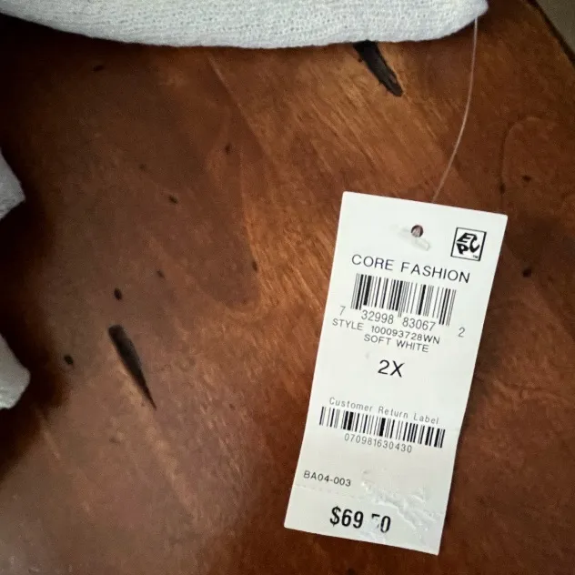 Alfani  Egg Shell White Open Cardigan - Image 4