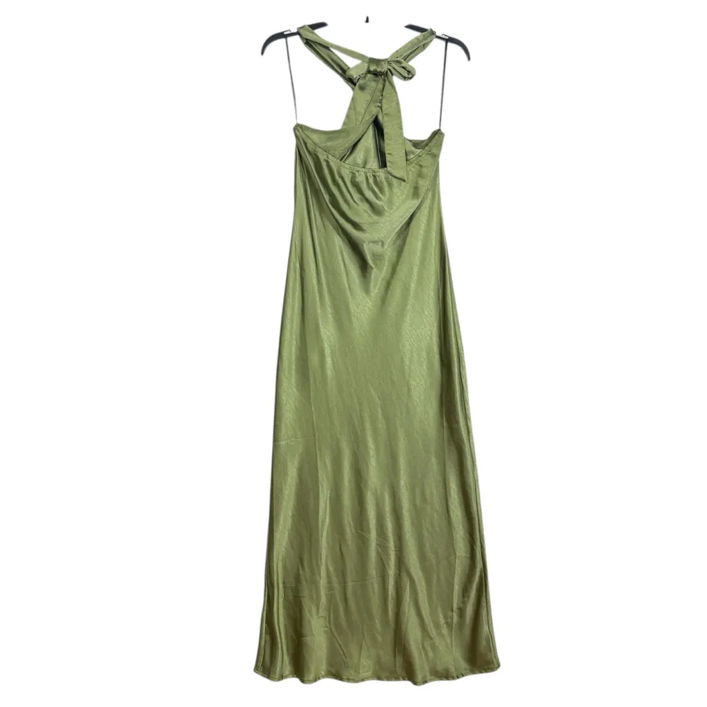 PETAL & PUP NWOT Olive Green Satin Grasie Midi Dress S 6 - Image 4