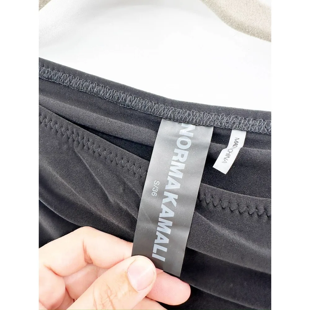 Norma Kamali Diana Black One-Shoulder Ruched Stretch Jersey Gown Size S NWT - Image 5