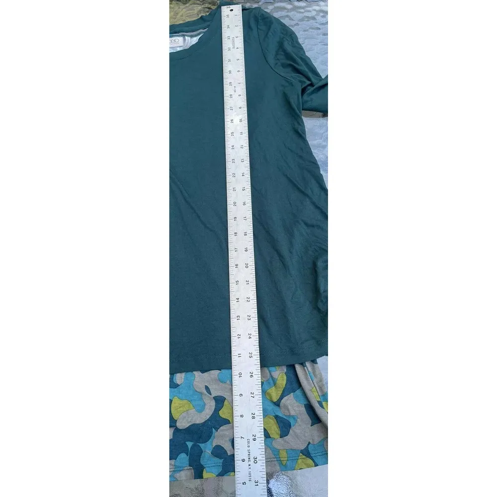 Women's LOGO Lori Goldstein Top Camo Print Layered Size Small Long Sleeve EUC - Image 4