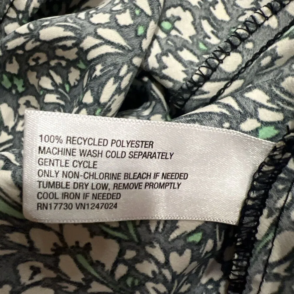 A New Day Crepe Short Sleeve Midi Dress Green Floral Women's XS NWT - Image 7