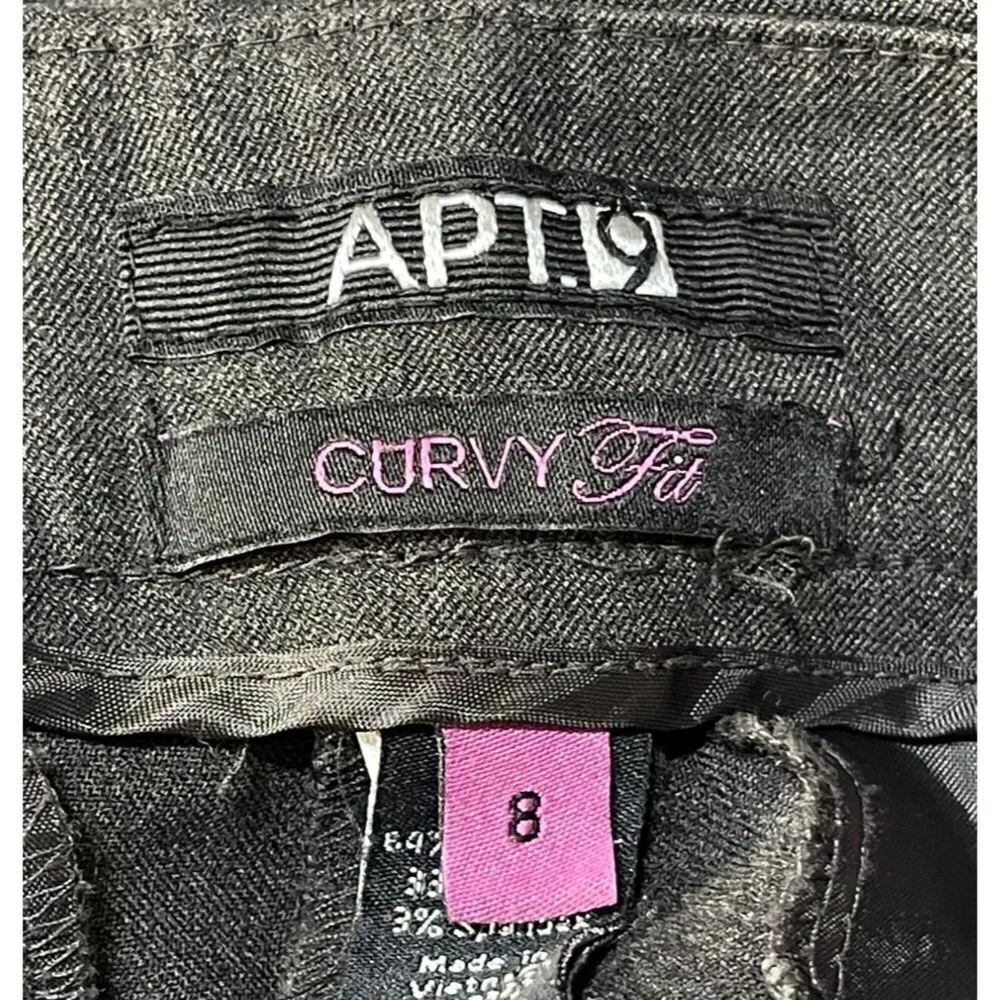 Apt. 9 Women's Curvy Fit Dress Pants Slacks Straight Charcoal Grey Size 8 - Image 4