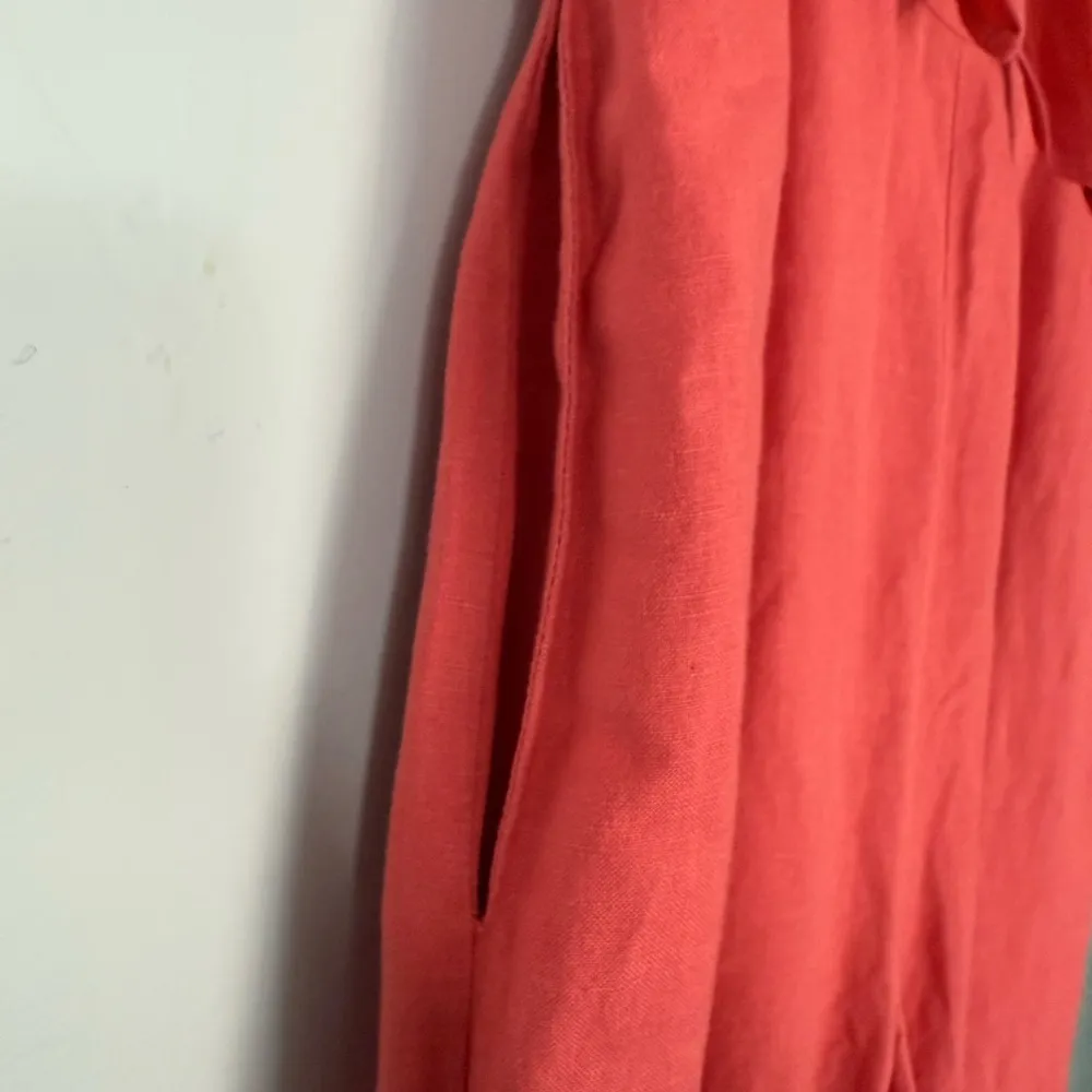 Derek Lam Strapless jumpsuit Crosby coral red women linen size 40 - Image 8