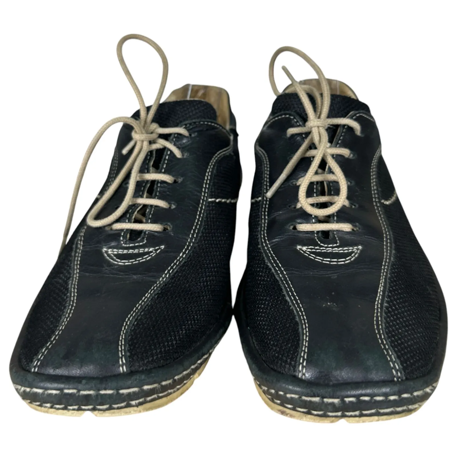 Alviero Martini Black Leather Mesh Sneakers Women's Size EU 36 US 6 - Image 3