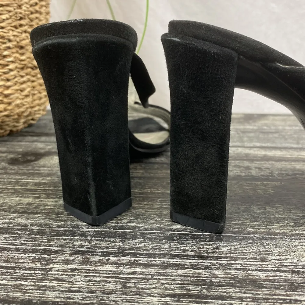 Charles Jourdan black Cutout suede Strappy Open Toe Heel shoes 7 - Image 3