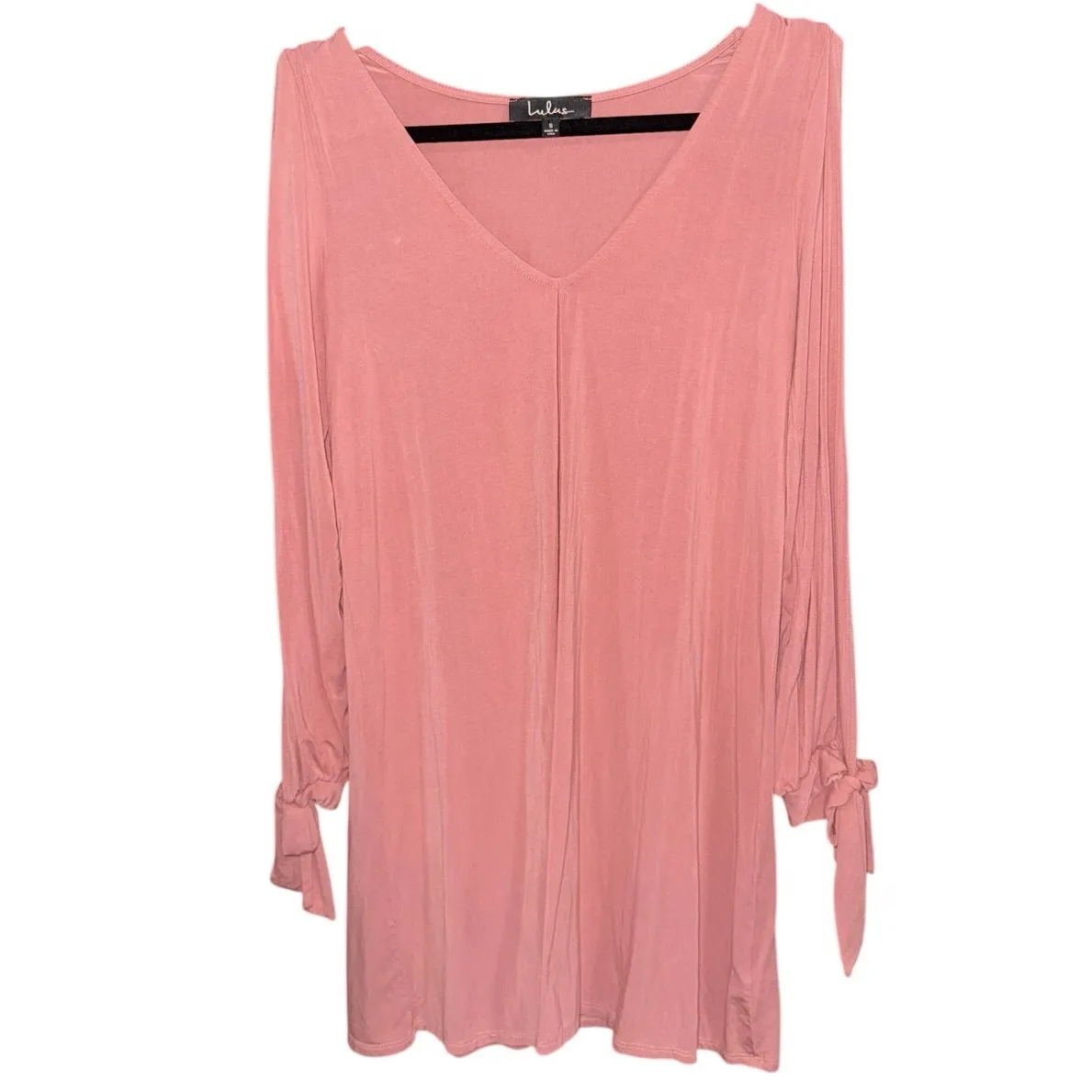 Lulus Glory of Love Mauve Shift Dress Pink vneck cold shoulder cutout small - Image 5