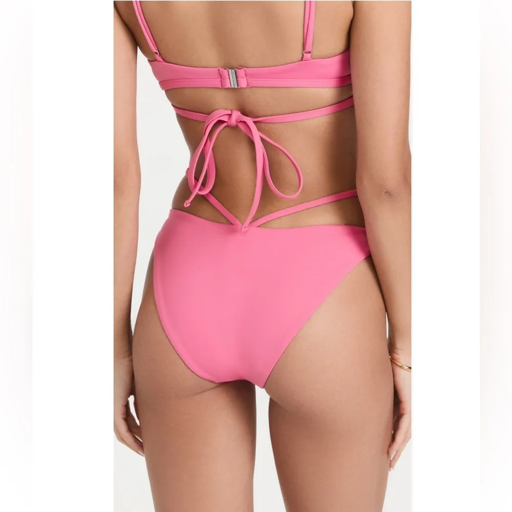 Jonathan Simkhai Emmalynn Bikini Bottom in Pink, Size M NEW w/Tag Pink Size M - Image 2