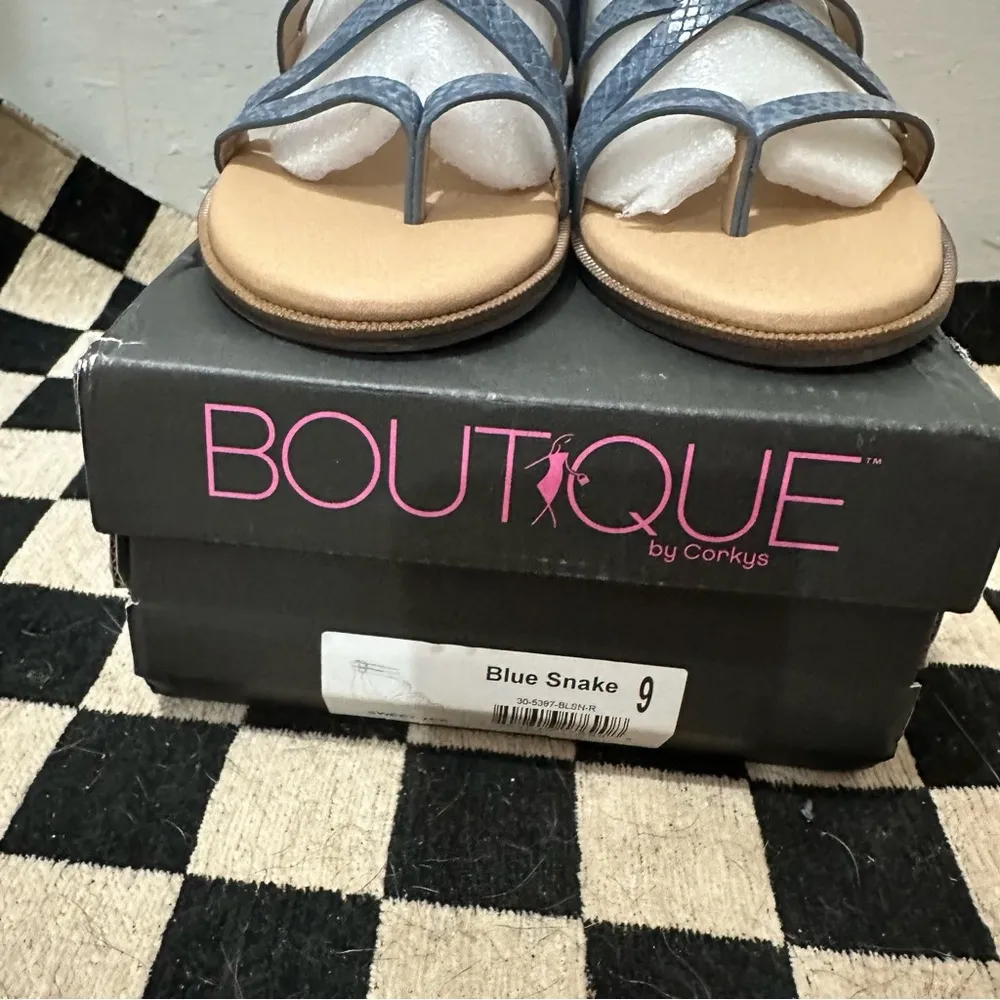 Corkys Blue Snake Sandals Size 9 - Image 3