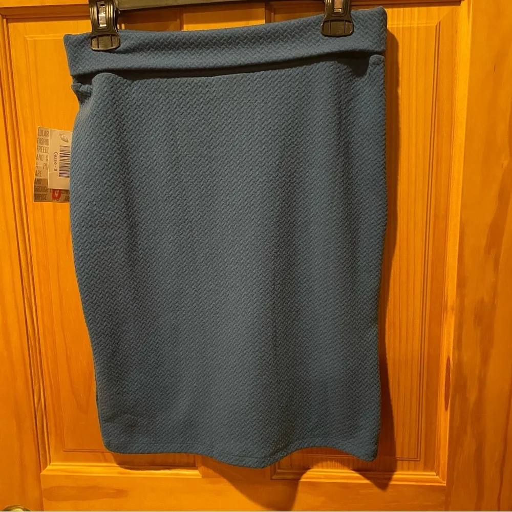 LuLaRoe Casual Straight fold over waist Skirt Women NWT size Small Blue - Image 2