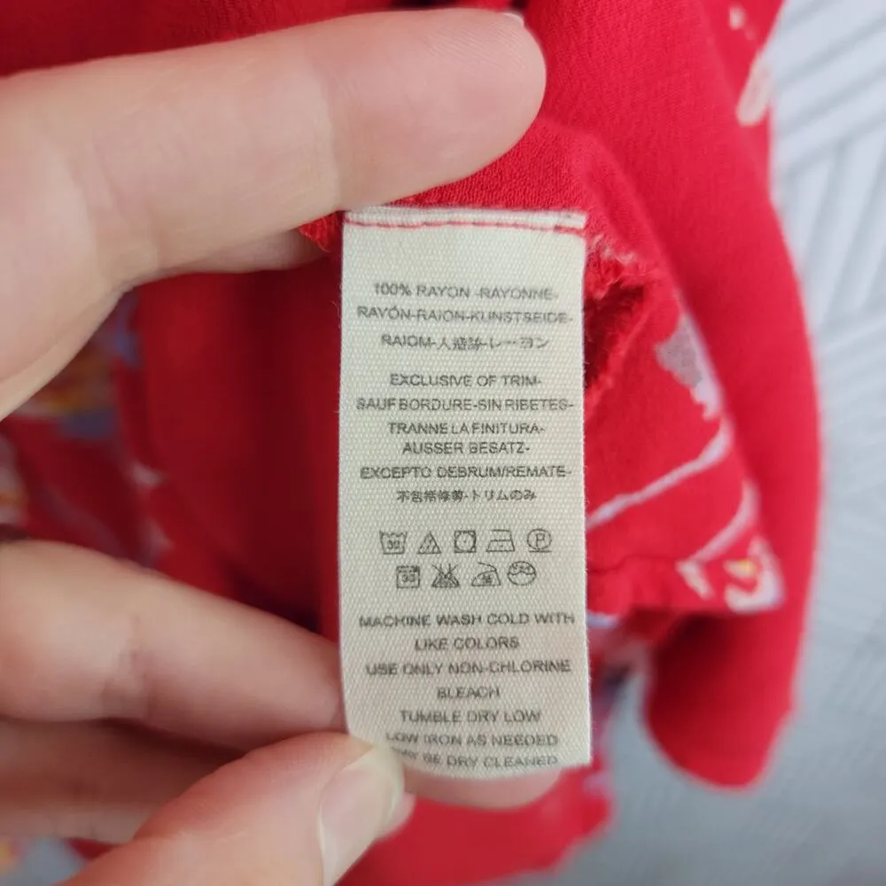 Free People Time On My Side Wrap Dress in Red Floral Sz Medium - Image 8